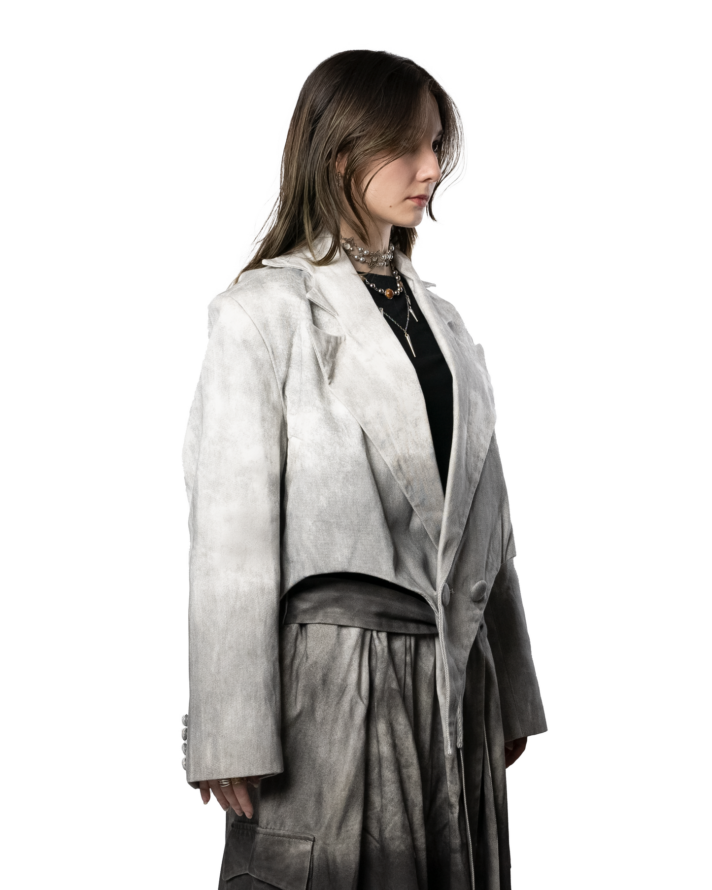Fang Blazer White Shadow