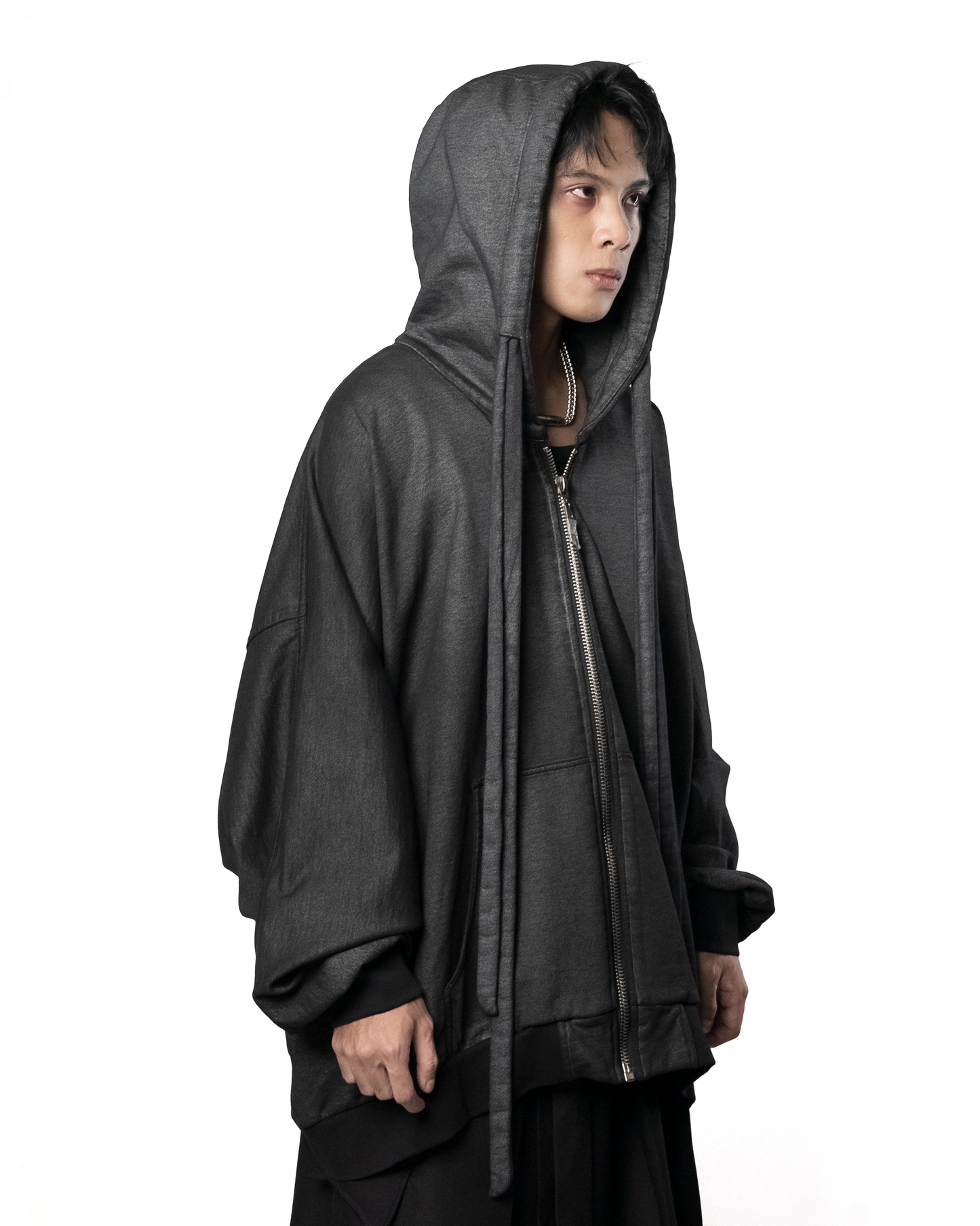 Batwing Zip Hoodie Halcyon Grey