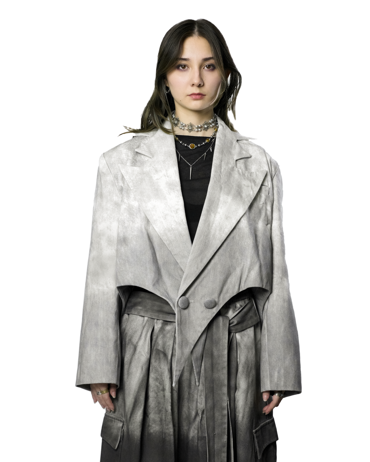 Fang Blazer White Shadow